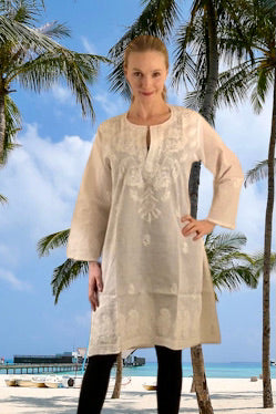 Venus Embroidered Cotton Kaftan