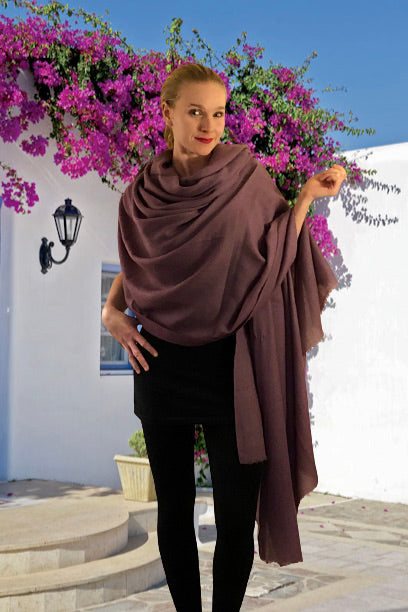 Aubergine Oversized Light Water Pashmina