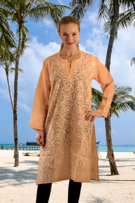 Isobella Embroidered Cotton Kaftan