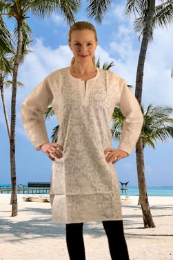 Athena Embroidered Cotton Kaftan