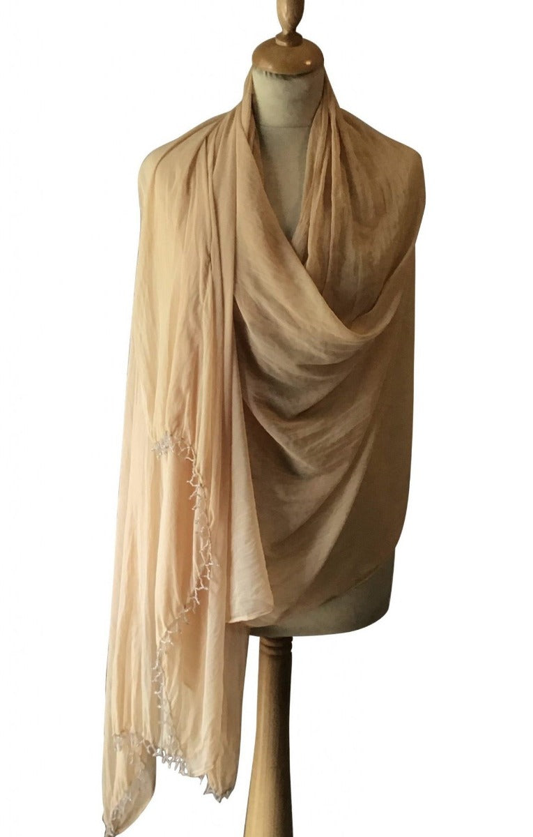 beige-chiffon-beaded-summer-shawl