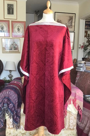 Red Velvet Winter Kaftan with Crystal