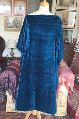 Sapphire Blue Velvet Winter Kaftan