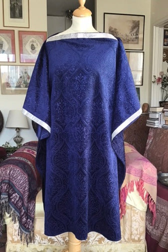 Navy Blue Velvet Winter Kaftan