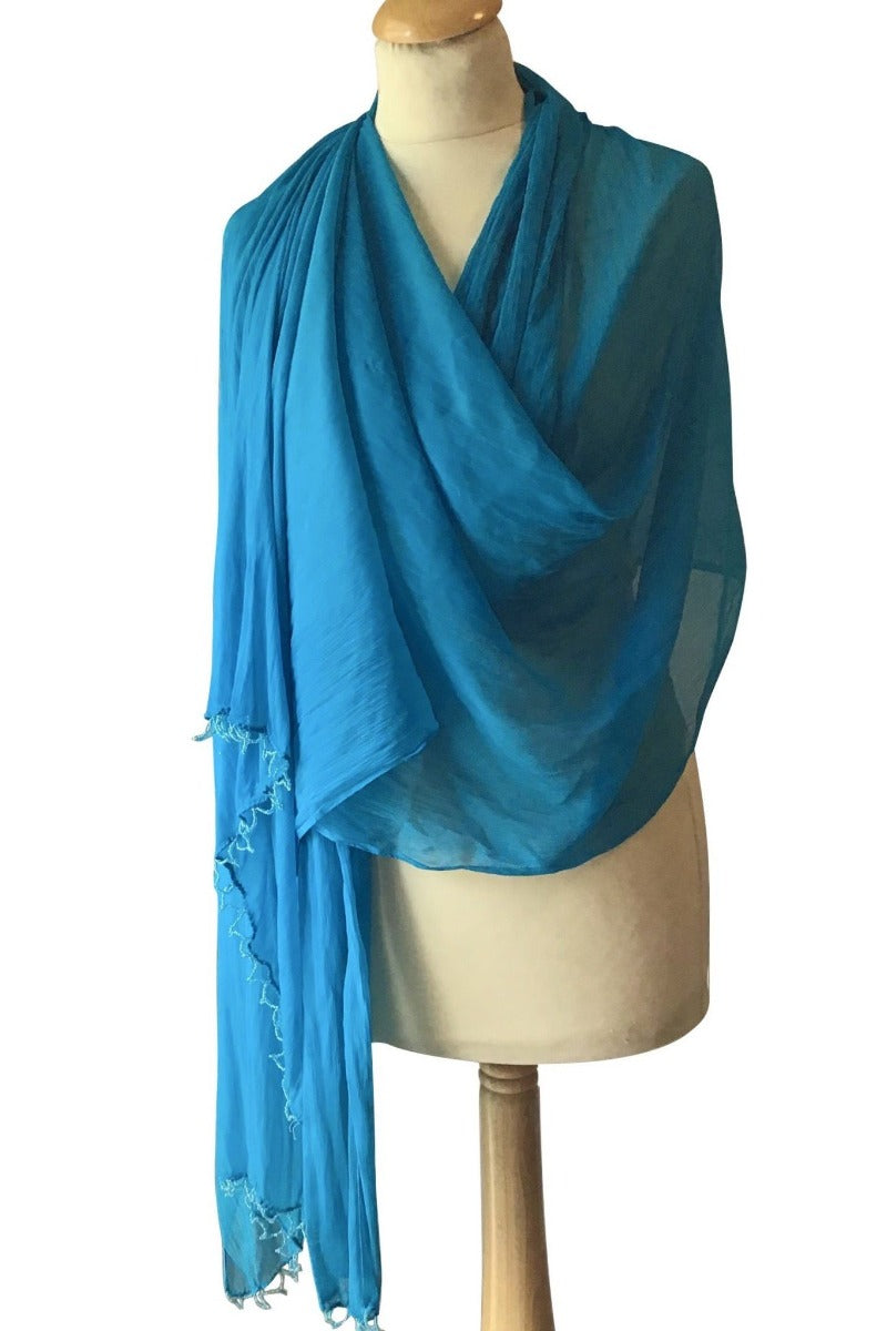 turquoise-chiffon-summer-shawl
